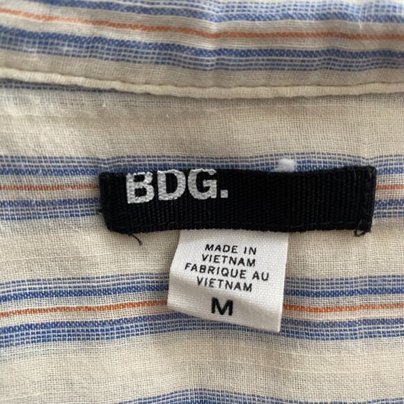 BDG Stripped Button-Down Long Sleeve Shirt Size M 100% cotton Layering Preppy - Picture 4 of 7